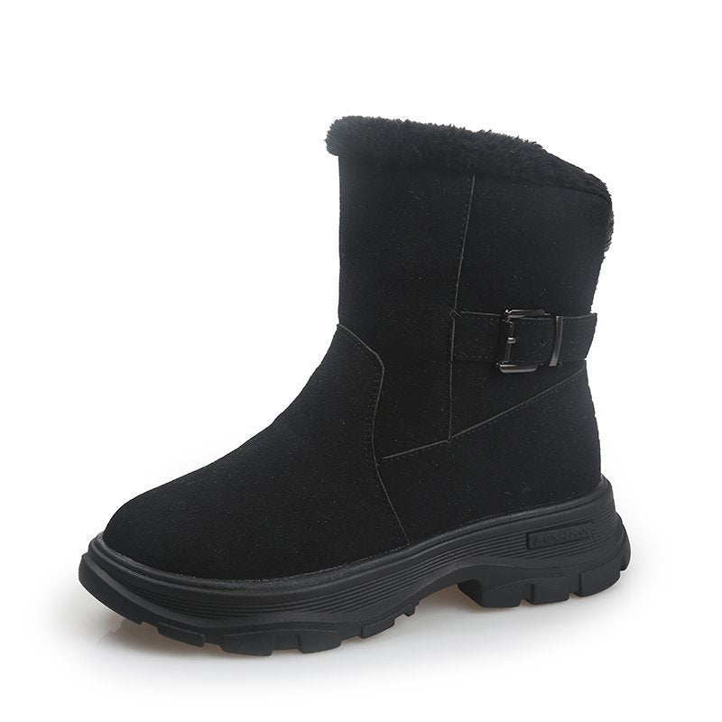 Suede platform snow boots